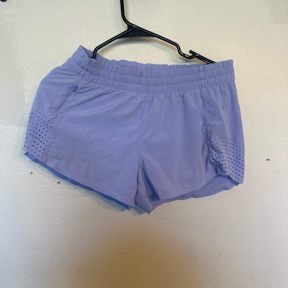 Athleta Lavender Athletic Shorts with Perforated Side Panels